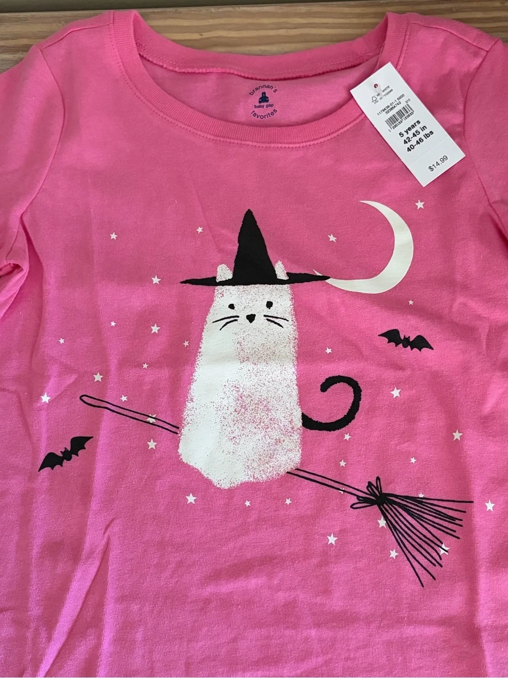 GAP Pink Halloween Witch Cat Graphic Tee 🐈‍⬛
